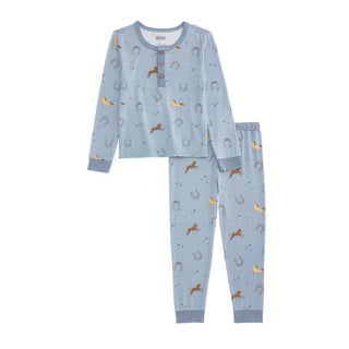 Blue Horseshoe Print PJ Set