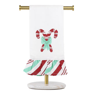 Candy Cane Ruffle Tea Towel