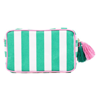 White/Emerald Megan Cosmetic Bag