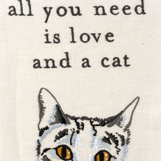 Love And A Cat Tea Towel
