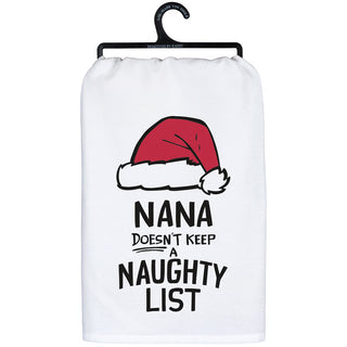 Nana Naughty List Tea Towel