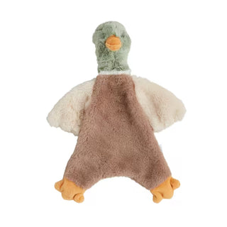 Plush toy resembling a duck on a white background