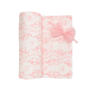 Pink Toile Swaddle and Headband