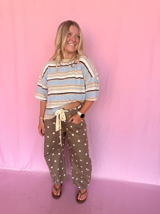 Polka Dot Barrel Pant