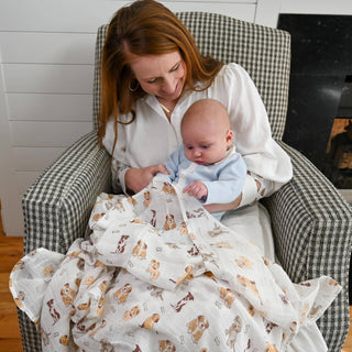 Baby Muslin Woof Woof Swaddle Blanket