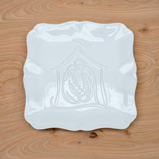 Nativity Square Platter White