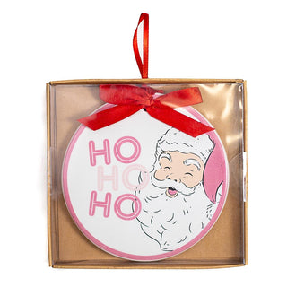 HoHoHo Santa Ornament Pink