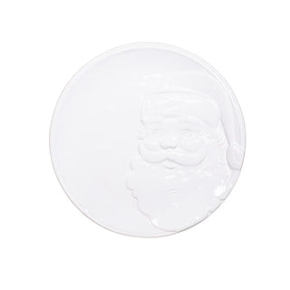 Santa Embossed Round Platter White