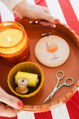 Aperol Cocktail Beginner Counted Cross Stitch Kit