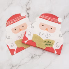 Santa Shaped Cocktail Napkins Red 5x5