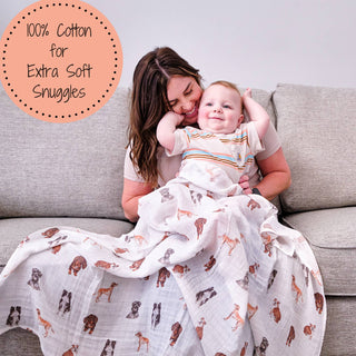 Baby Muslin Doggone Cute Swaddle Blanket