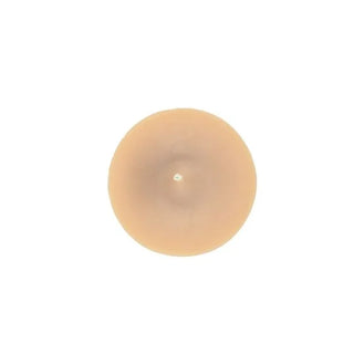 Beige circular object on a white background
