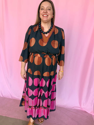 Polka Dot Midi Dress- Curvy
