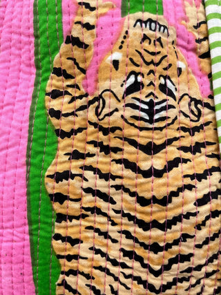 Pink and Green Quilted Purse