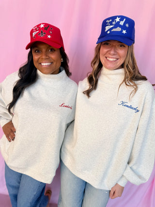 Kentucky Embroidered Mock Neck