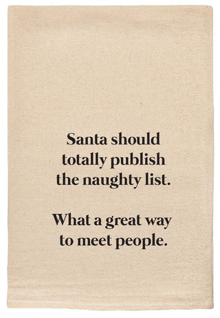 Santa's Naughty List Tea Towel