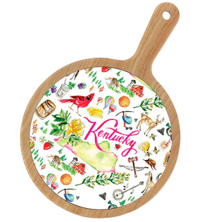 Kentucky KY State Bamboo & Ceramic Cheese Board Rosanne Beck