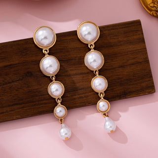Linear Pearl Drop Earring