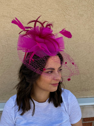 Fuchsia 2 Rose Fascinator
