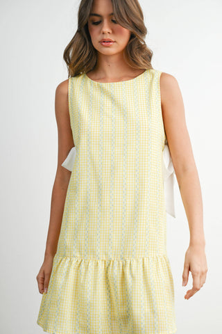Side-Tie Gingham Dress