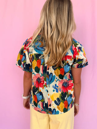 Watercolor Floral Top