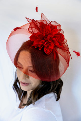 Red Pace Setter Fascinator