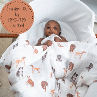Baby Muslin Doggone Cute Swaddle Blanket