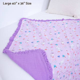Muslin Goose Parade Quilt Baby & Kids Ruffle  Blanket