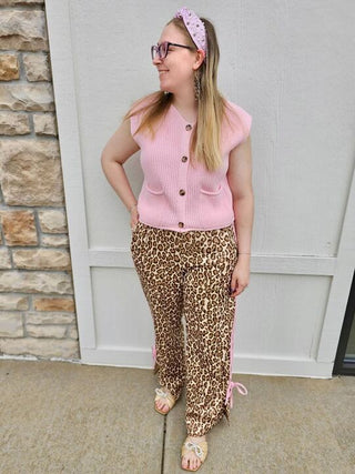 Cheetah Print Track Pants