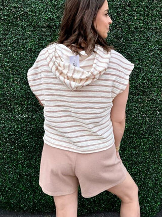 Stripped Athletic Shirt with Hood