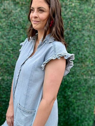 Denim Ruffle Dress