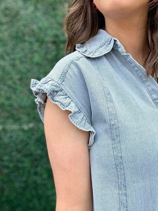 Denim Ruffle Dress