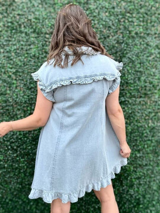 Denim Ruffle Dress