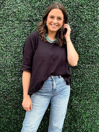 Black Lightweight Layering Top