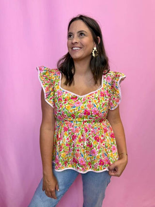 Colorful Floral Top 