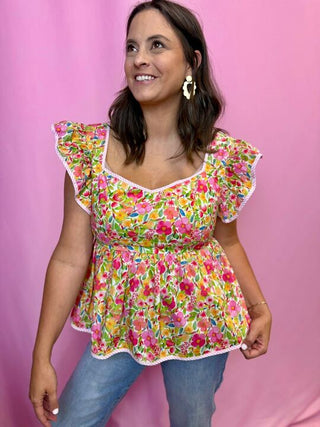 Colorful Floral Top 