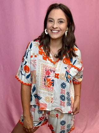 Colorful Floral/ Tropical Matching Set