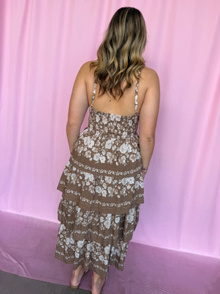 girl wearing a floral dress