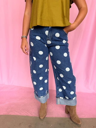 Chasing Joy Poka Dot Jeans