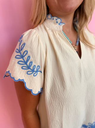 Daisy Days Scallop Top