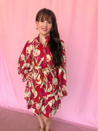 Tulip Belted Tiered Dress