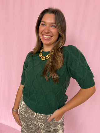 Sweetheart Cable Knit Sweater