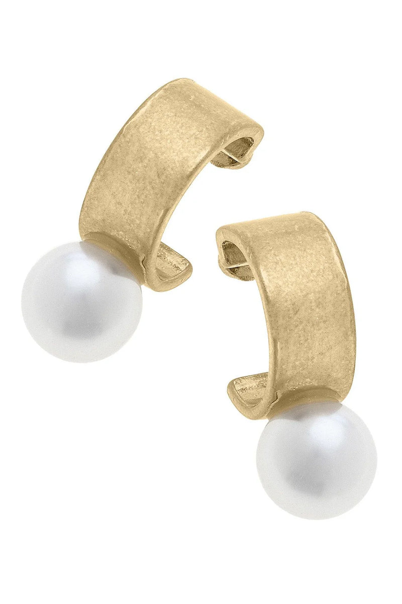 Brooklyn Pearl Chunky Hoop Earrings
