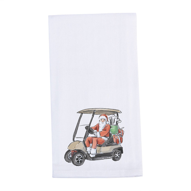 Golfing Santa Tea Towel