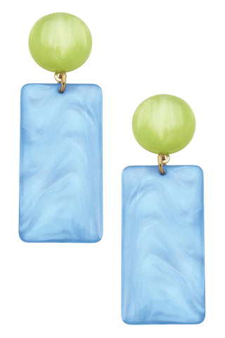 Sophie Marbled Blue Resin Earrings