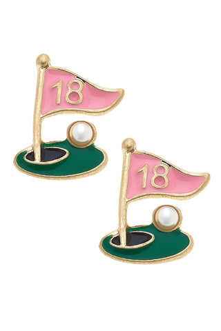 Albatross 18th Hole Pink Stud Earrings