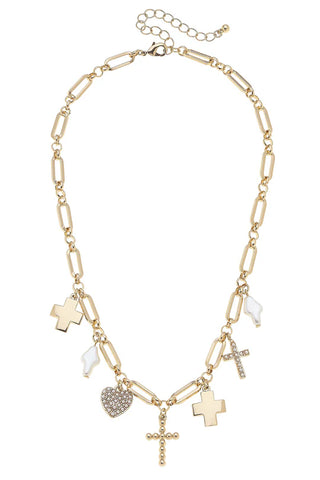 Abigail Multi Cross Charm Necklace