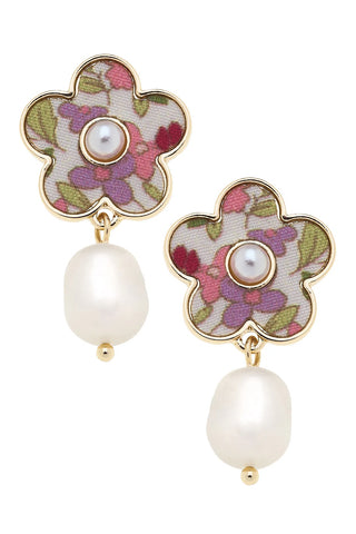 Penelope Vintage Pink Floral Earrings