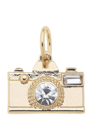 Gold Rhinestone Camera Charm