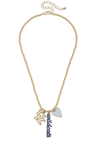 Kentucky Wildcats Ball Bead Charm Necklace